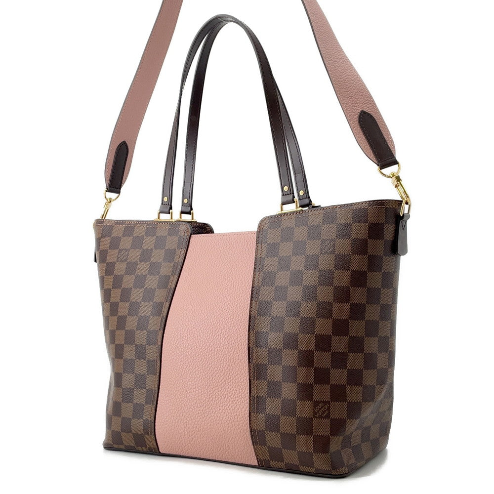 Louis Vuitton Jersy PinkN44041 Ebene Leatherー Taurillon Damier Canvas Brown Handbag