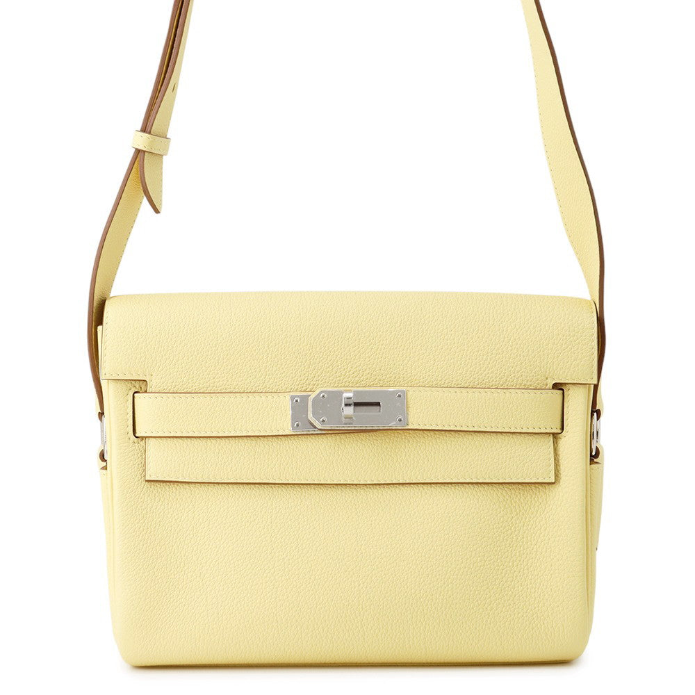Kelly Messenger Jaune Poussin Togo Size Pm Leather Travel Bag