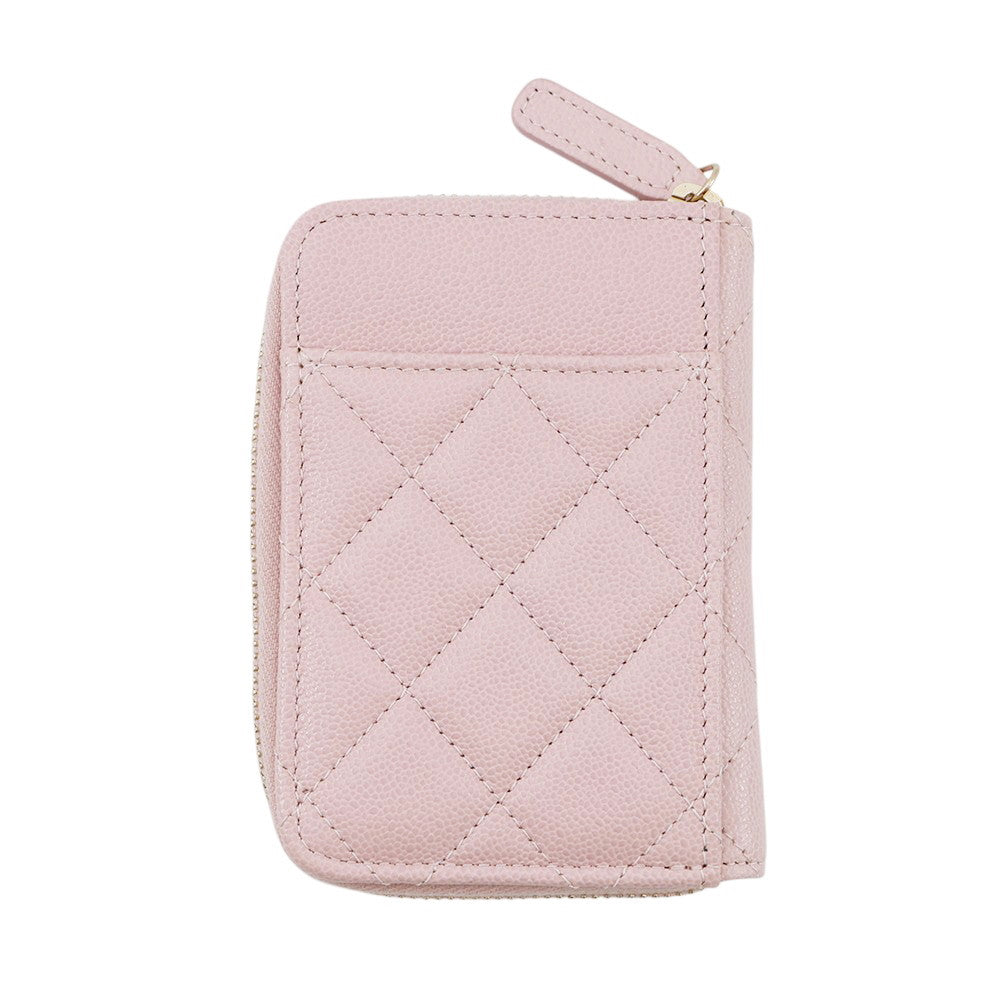 Chanel Matelasse Timeless Classic Coin Purse PinkAP2966 Leather Wallet Case