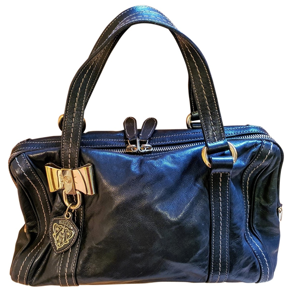Gucci black leather handbag