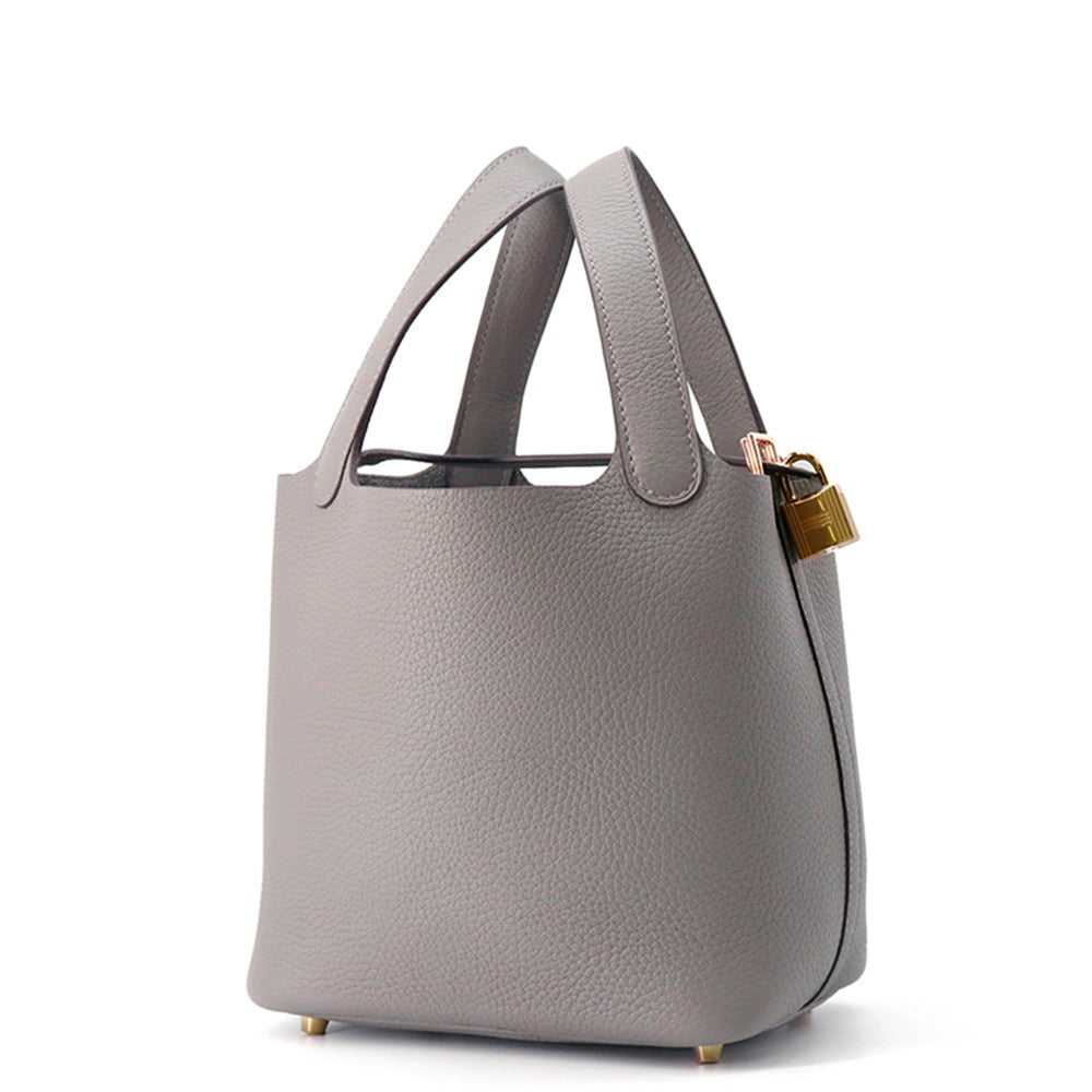 Picotin Lock Gris Meyer Taurillon Clemence Size Travel Bag