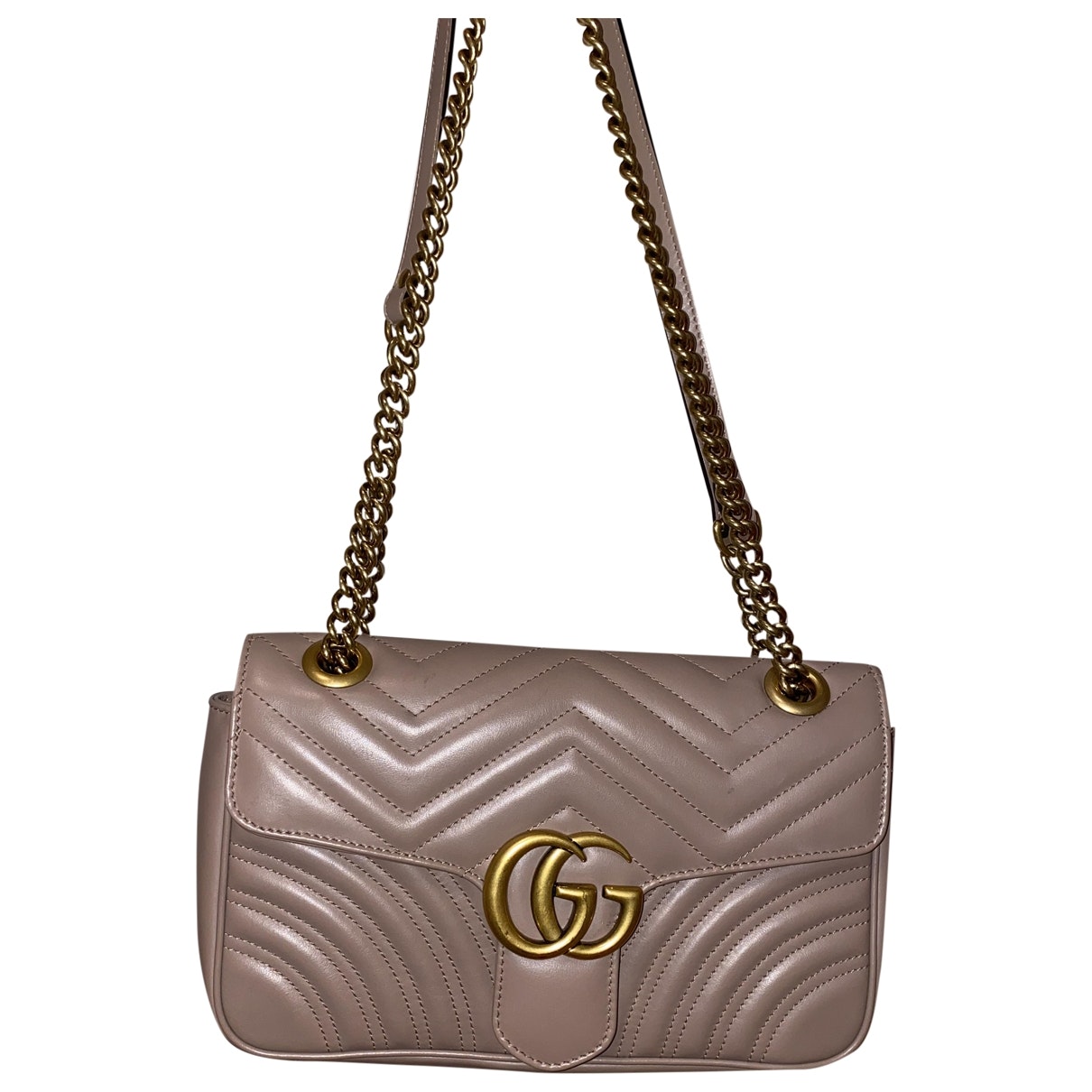 Gucci marmont pink leather handbag