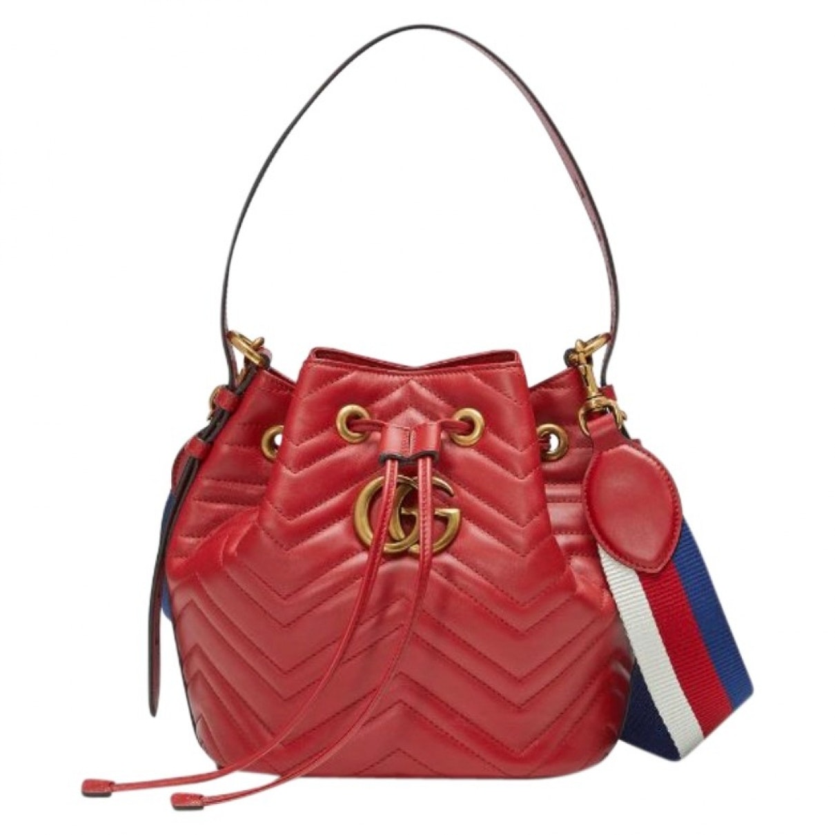 Gucci marmont red leather handbag