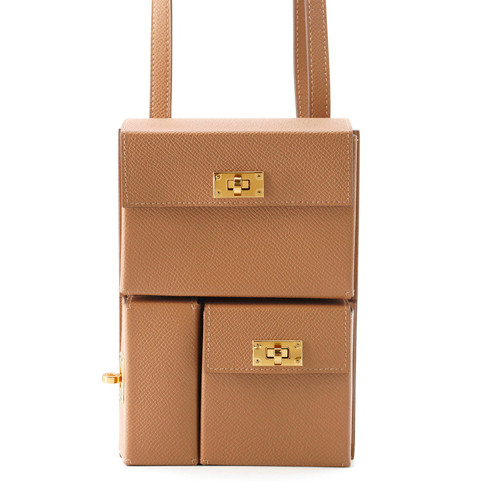 Kelly Multi Pocket Epsom Handbag Gold Travel Bag