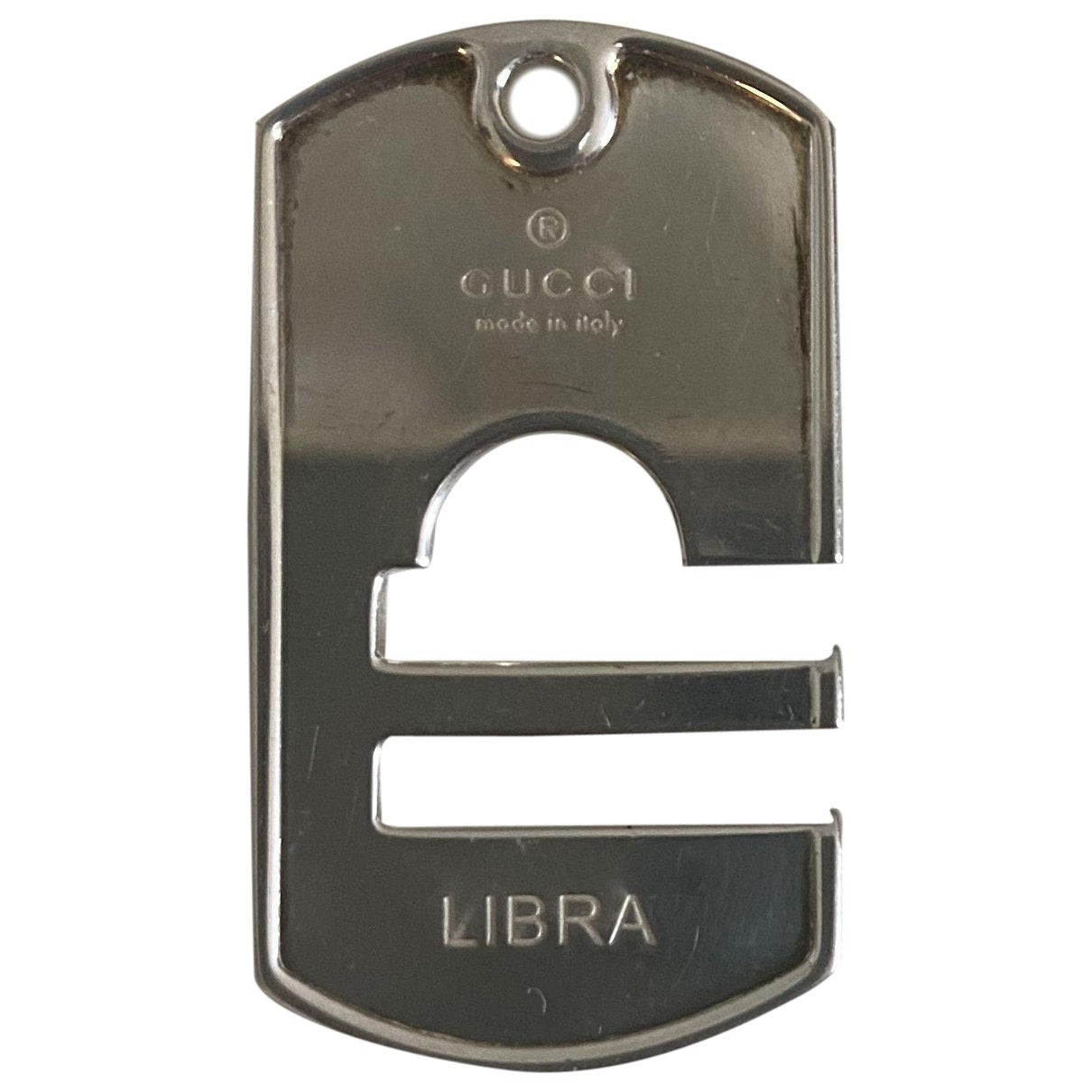 Gucci dog tag silver silver pendants