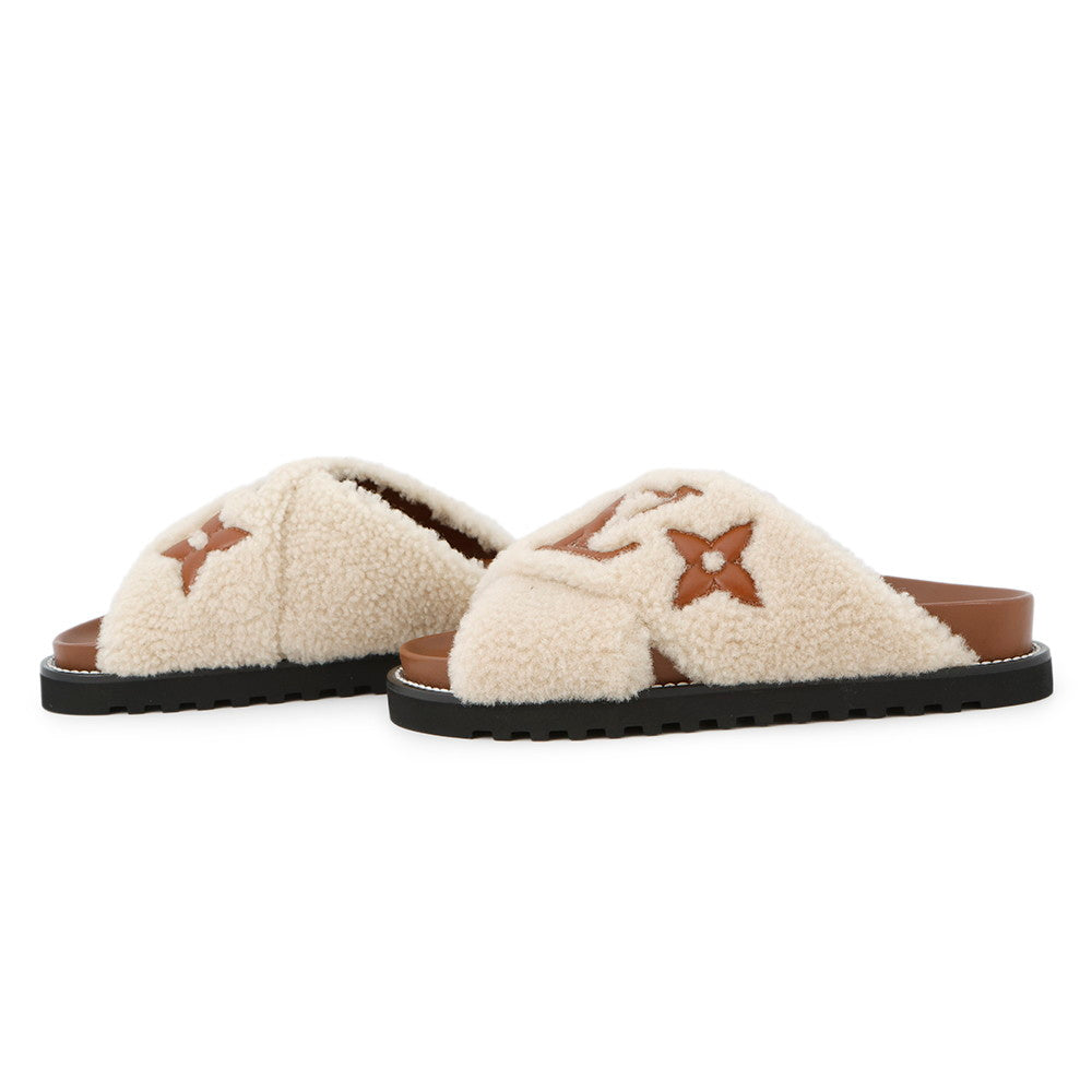 Louis Vuitton Paseo Flat Comfort Mules Nude1AA1VY Leather Shoes