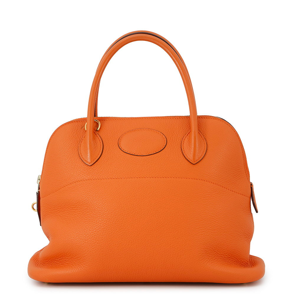 Bolide Orange Taurillon Clemence Size Handbag Travel Bag
