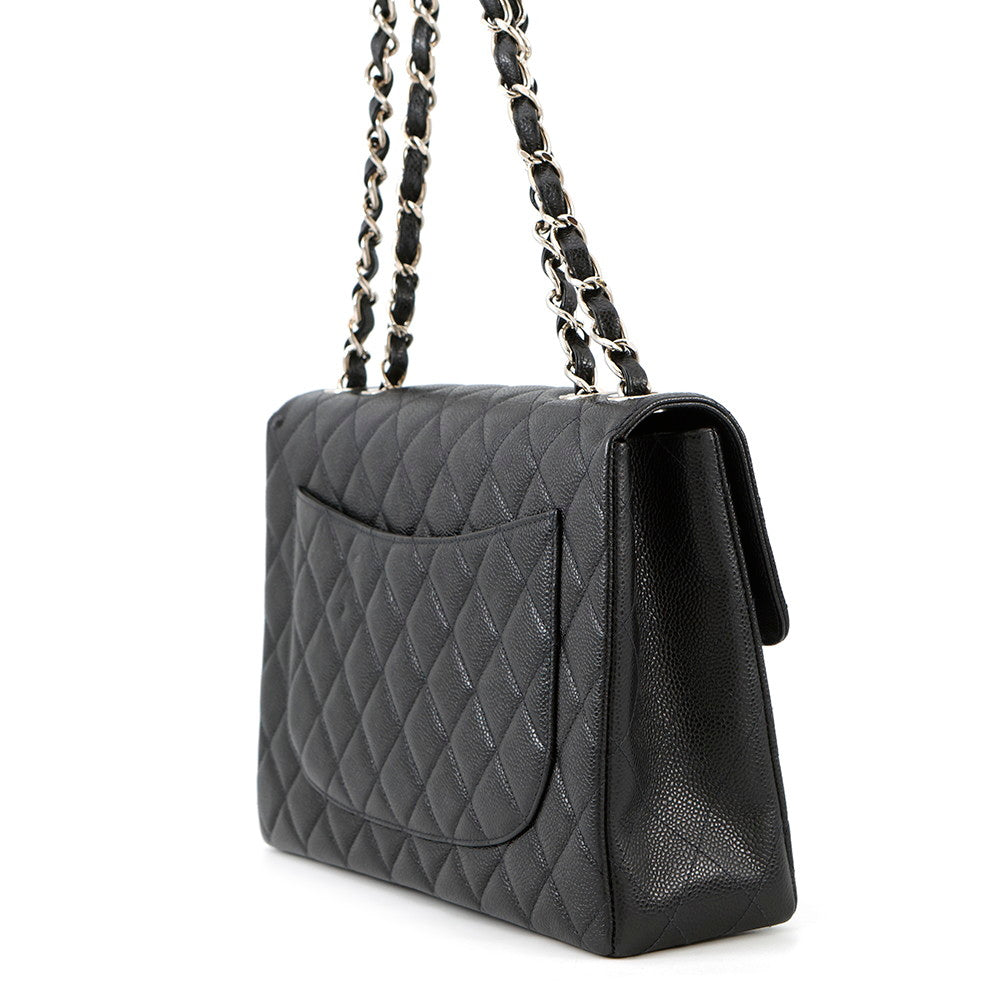 Chanel Jumbo Matelasse ChainShoulder BlackA11869 Caviar Leather Shoulder Bag