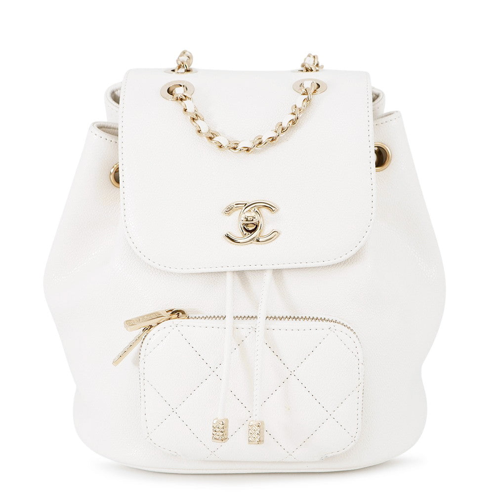 Chanel Matelasse Backpack WhiteAS3530 Caviar Leather
