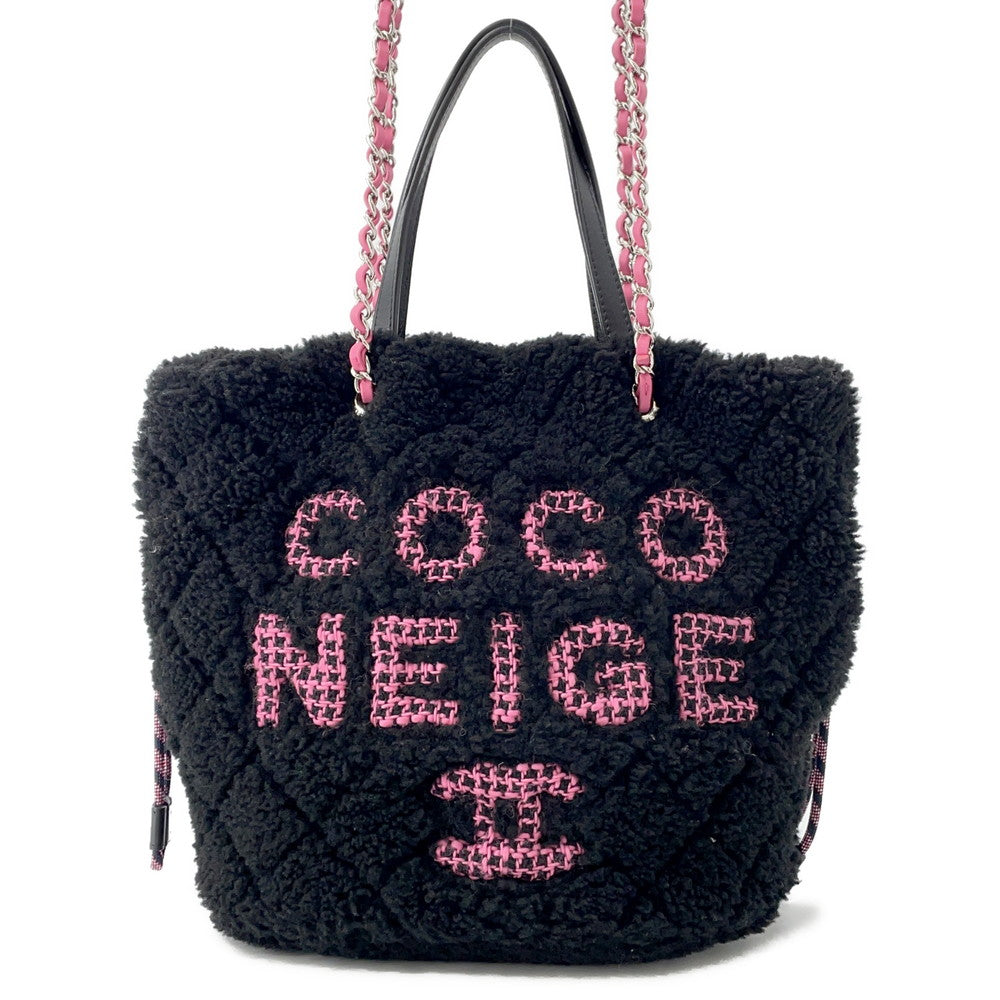 Chanel Coco Neige BlackAS0981 Pile Leather Tote Bag