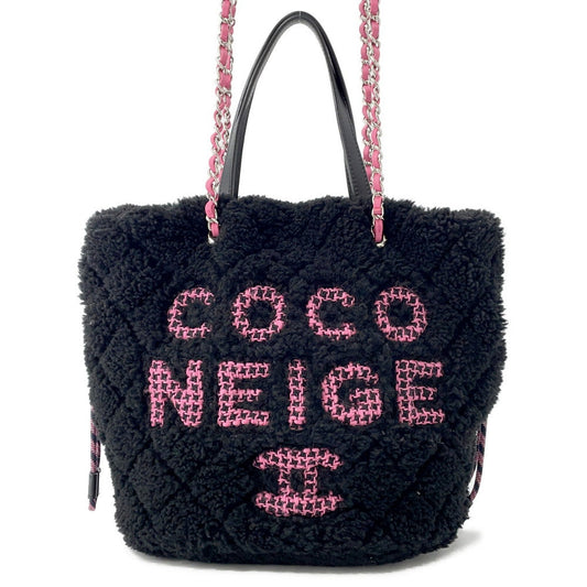 Chanel Coco Neige BlackAS0981 Pile Leather Tote Bag