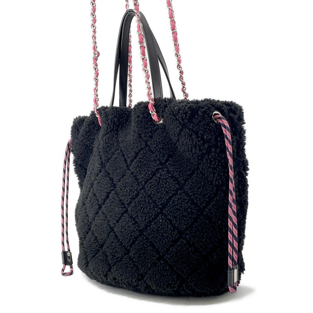 Chanel Coco Neige BlackAS0981 Pile Leather Tote Bag