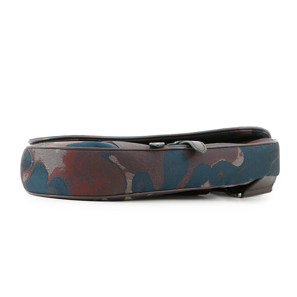 Dior Camouflage Saddle Crossbody Bag Bordeaux Maru Color Canvas
