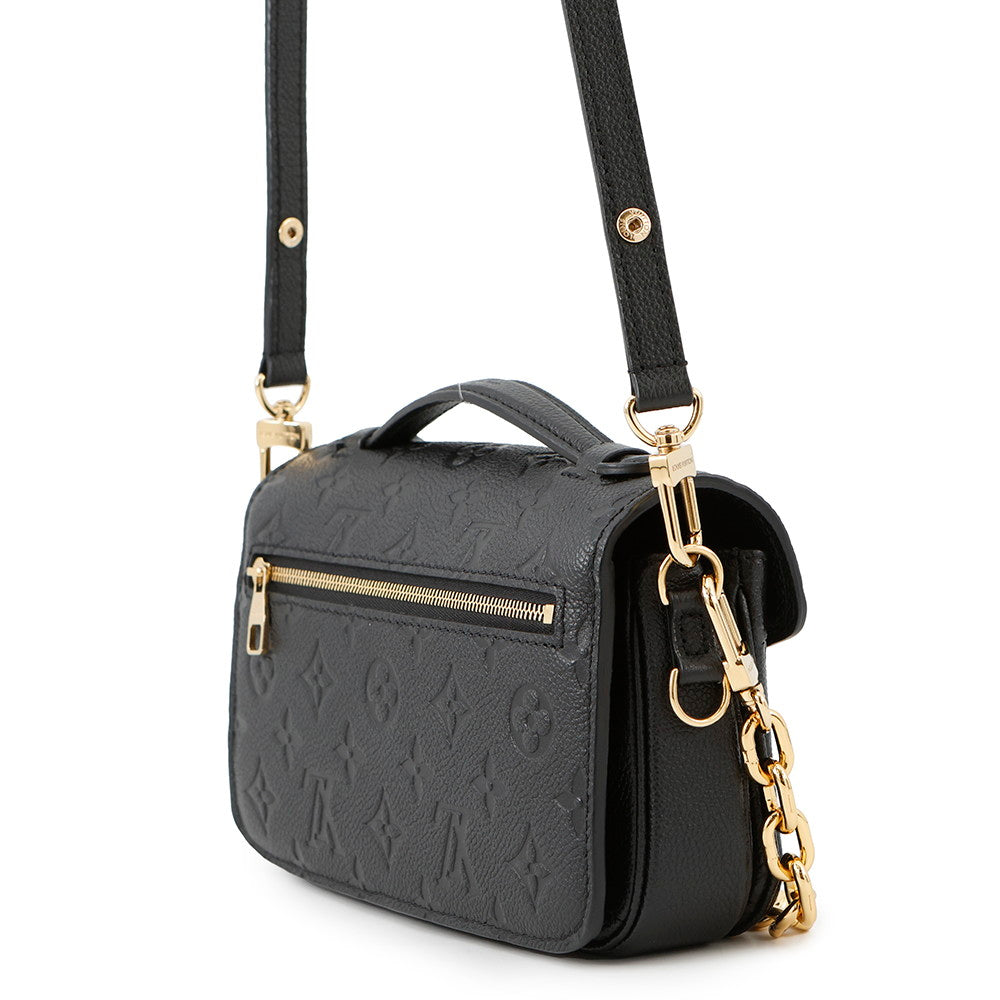 Louis Vuitton Pochette Metis EW NoirM46595 Monogram Empreinte Leather Clutch Bag