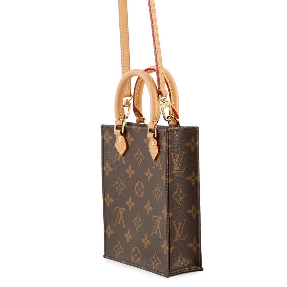 Louis Vuitton Petit Sac Plat BrownM69442 Monogram Handbag 3