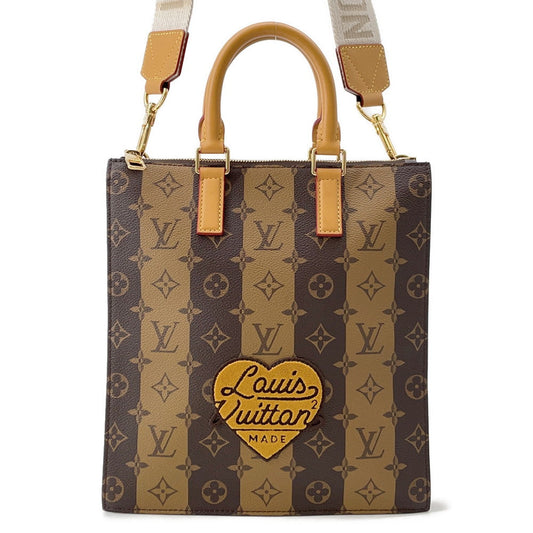 Louis Vuitton Sac Plat Messenger BrownM45969 stripe Monogram Crossbody Bag