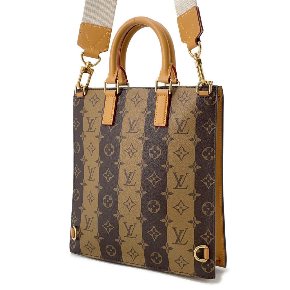 Louis Vuitton Sac Plat Messenger BrownM45969 stripe Monogram Crossbody Bag