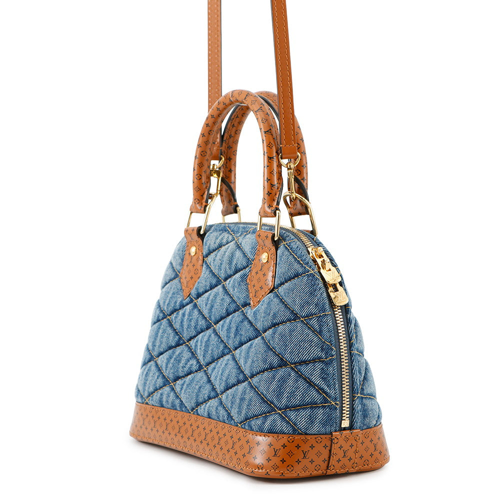 Louis Vuitton Maltage Alma BrownM55048 DenimTextile Blue Handbag