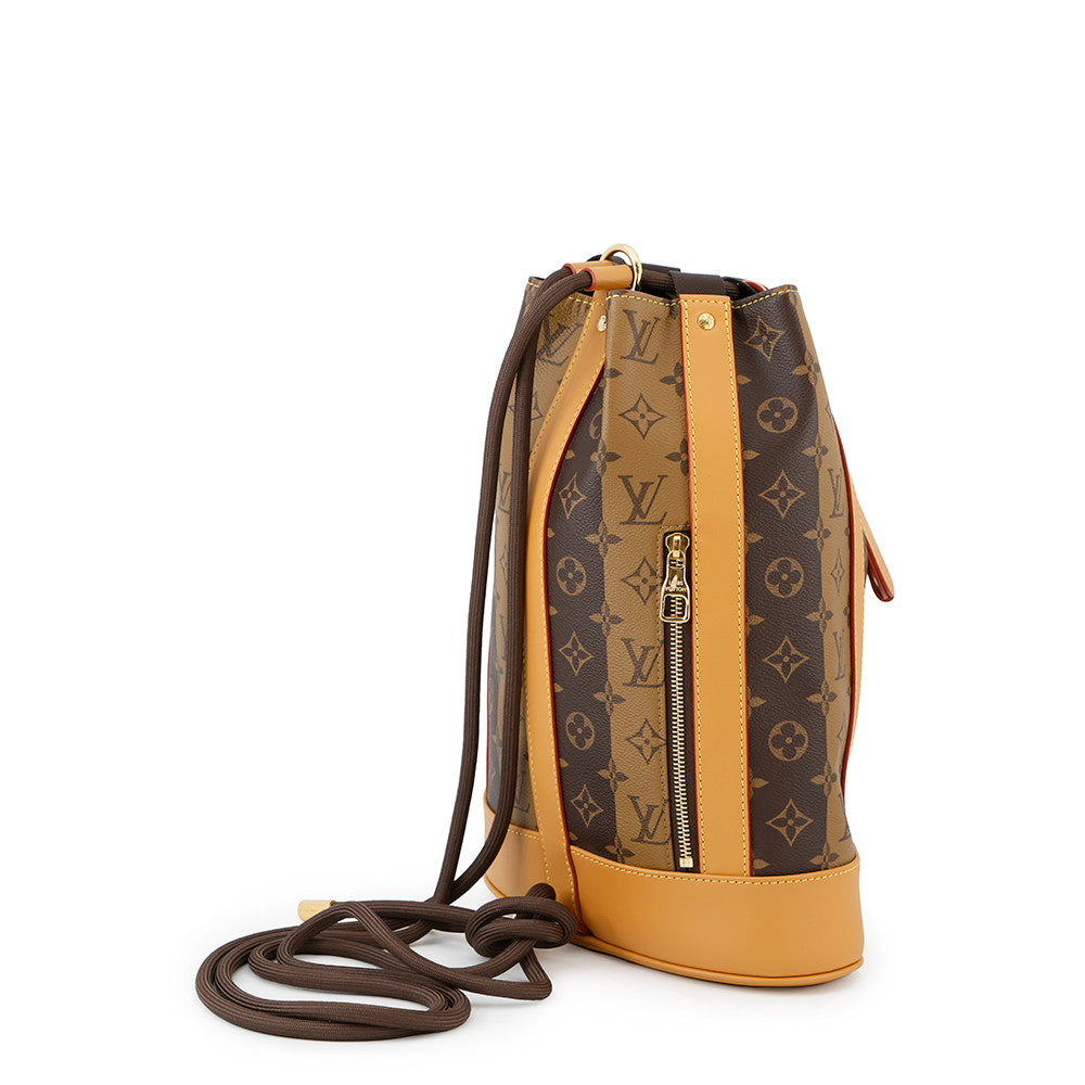 Louis Vuitton Randonnee Messenger NIGOCollaboration Marron NoirM45968 stripe Monogram Crossbody Bag