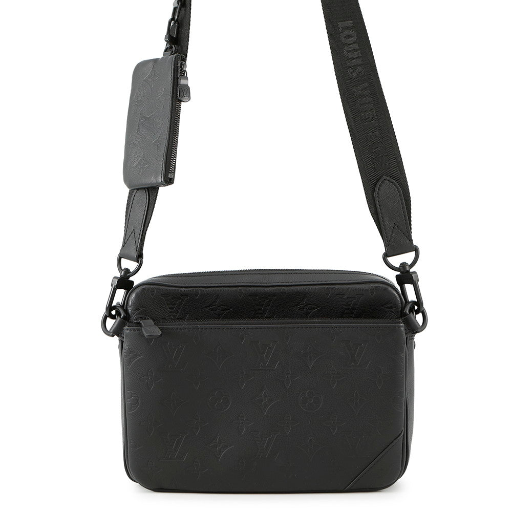 Louis Vuitton Trio Messenger NoirM46602 Shadow Monogram Crossbody Bag