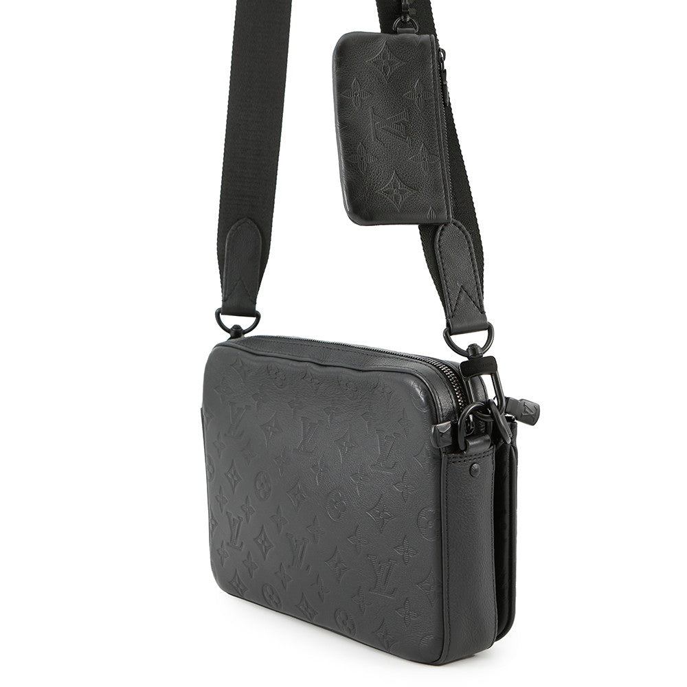 Louis Vuitton Trio Messenger NoirM46602 Shadow Monogram Crossbody Bag