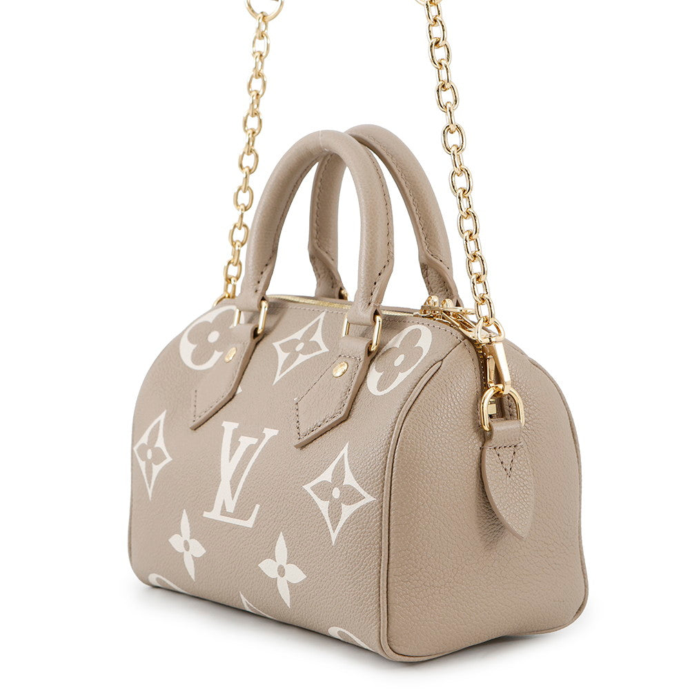 Louis Vuitton Speedy Bandouliere Tourterelle claimM46575 Monogram Leather Empreinte Handbag