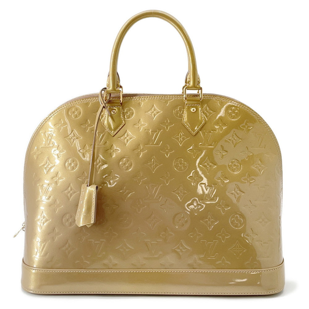 Louis Vuitton Alma PoudreM91753 Monogram Vernis Leather Beige Handbag