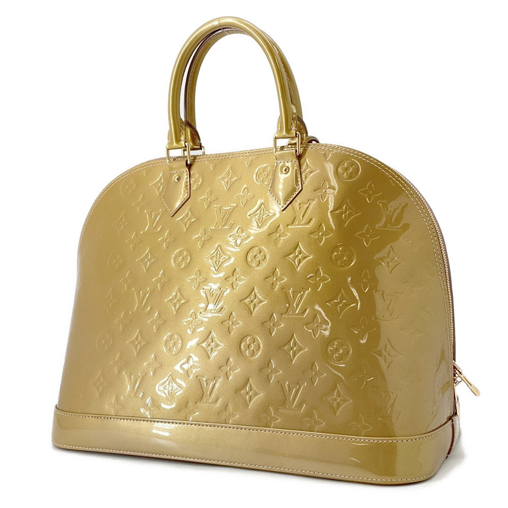 Louis Vuitton Alma PoudreM91753 Monogram Vernis Leather Beige Handbag