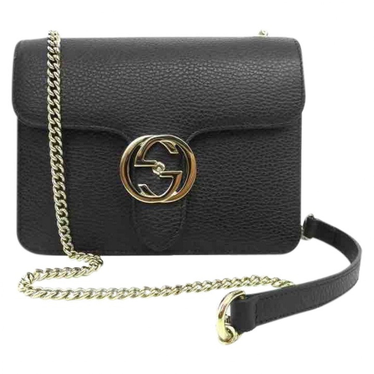 Gucci interlocking black leather handbag