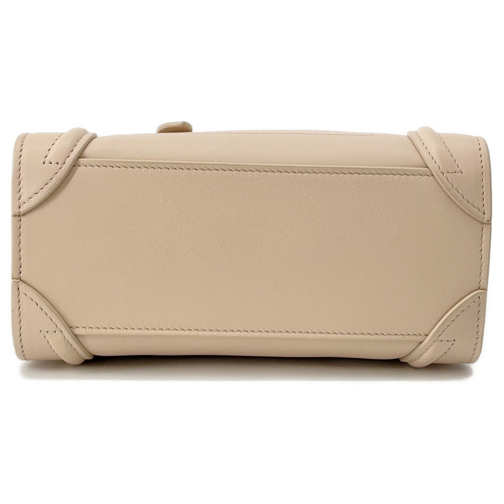 Luggage Shopper Size Nano Handbag Leather Cream Travel Bag