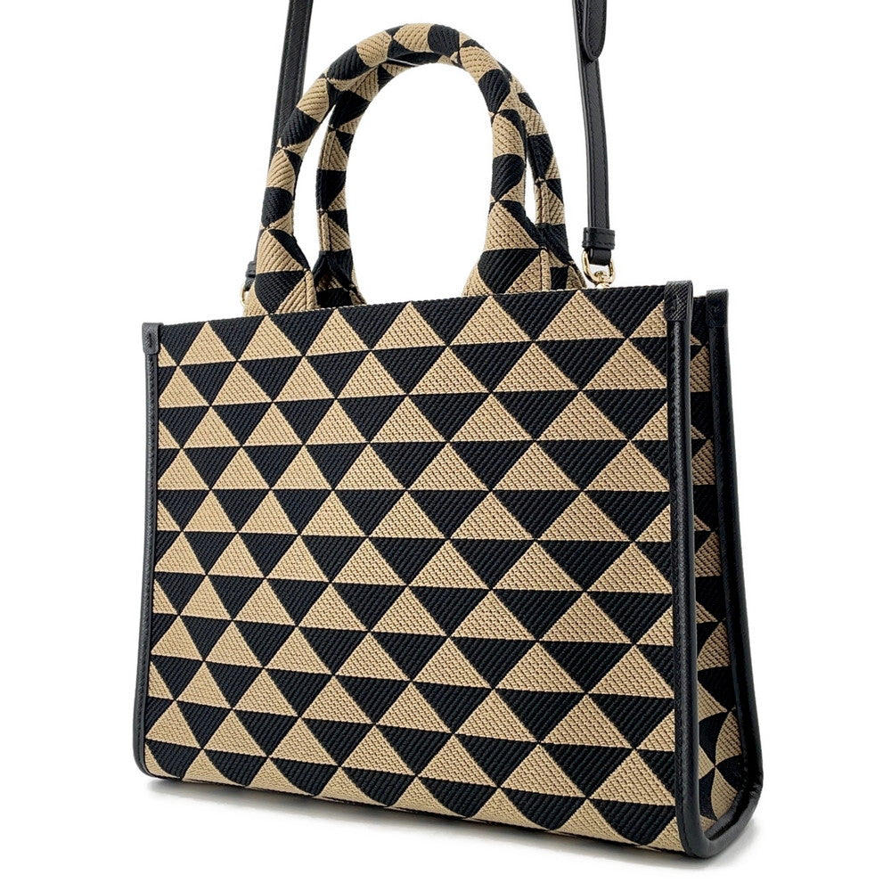 Symbol Embroideryfabric Small Handbag Ba Jaguar Leather Black Travel Bag