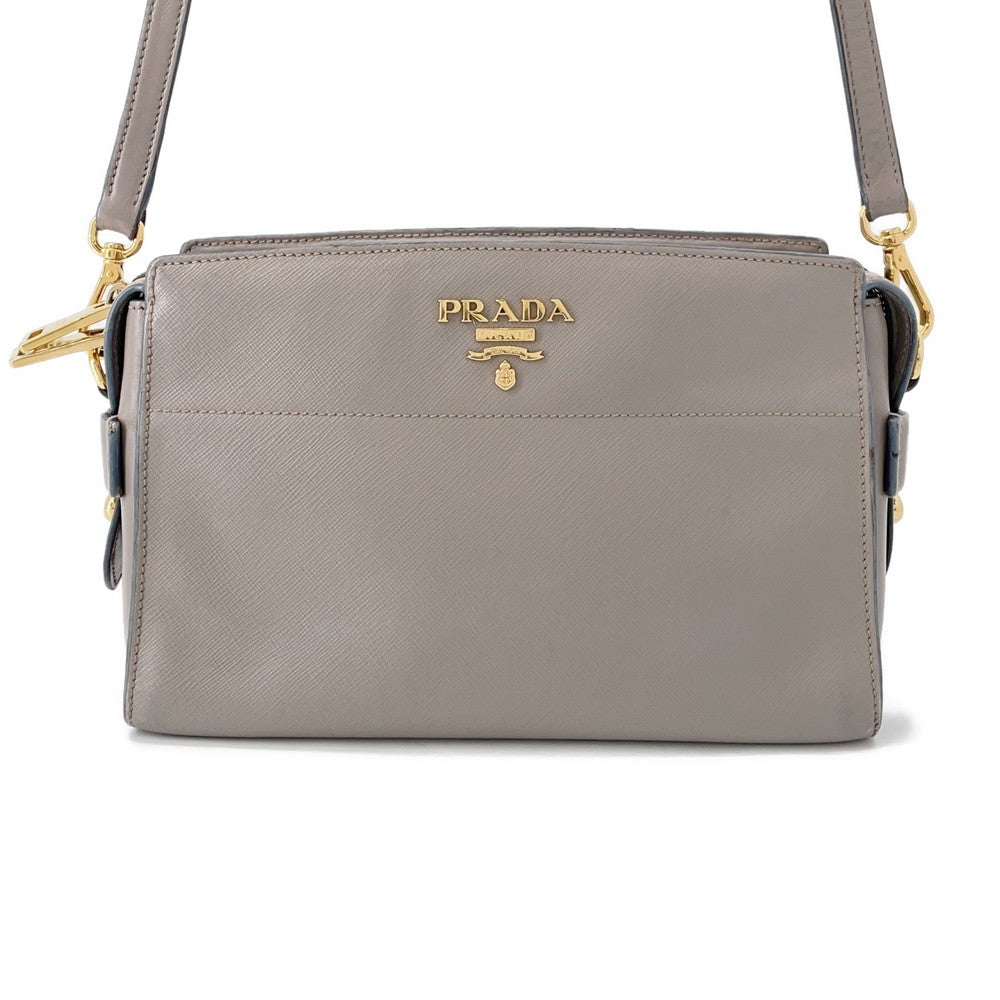 Saffiano Shoulder Bag Gray Bh Saffiano Leatherleather
