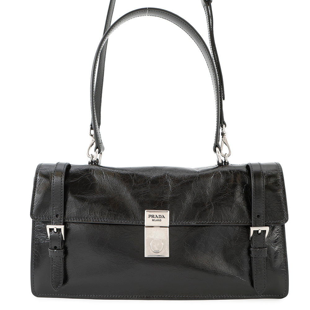 Prada ?2025ss 2way Shoulder Bag Black1BN026 Leather Medium