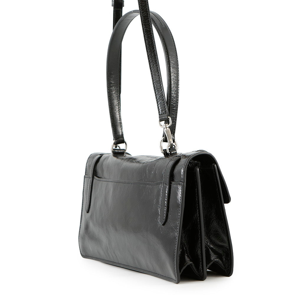 Ss Way Shoulder Bag Bn Size Leather Black