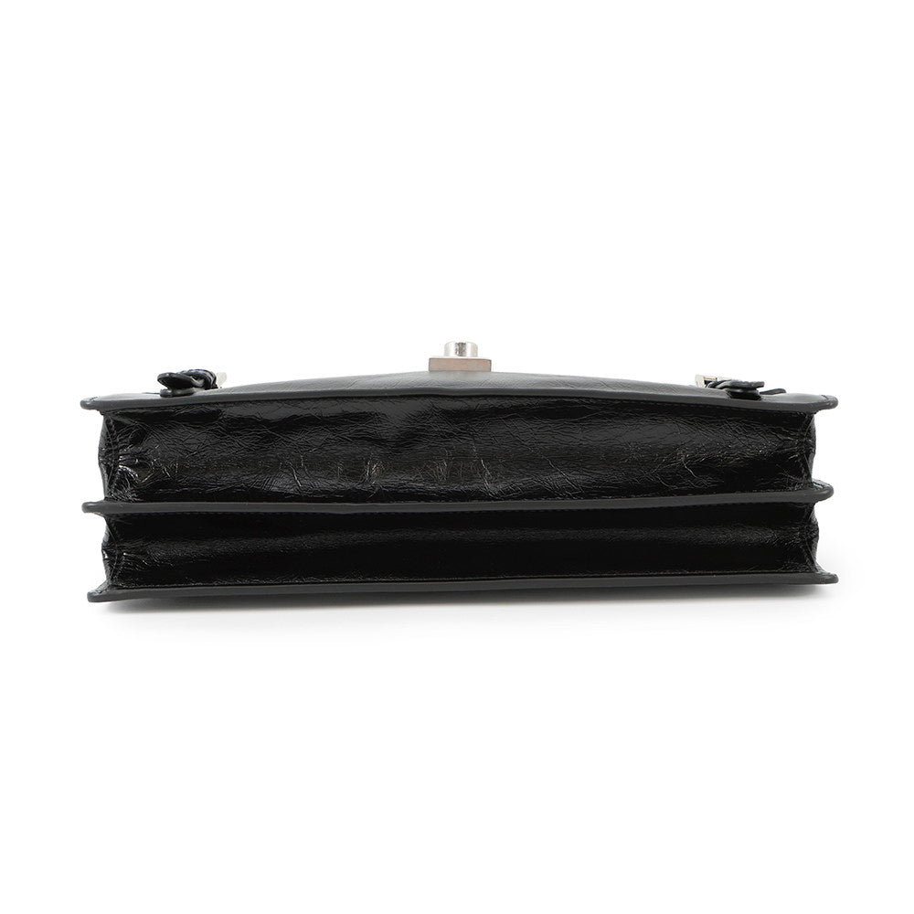 Ss Way Shoulder Bag Bn Size Leather Black