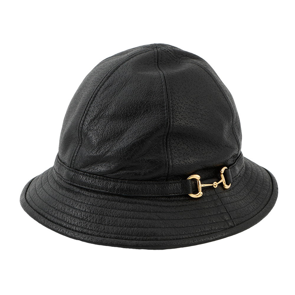 Gucci Horsebit Size S Black666600 Lambskin Bucket Hat