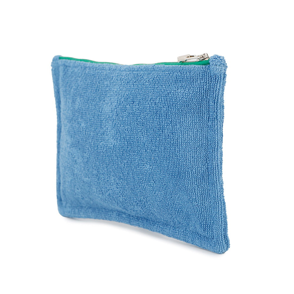 Les Cabans Flat Pouch Cotton Size Pm Blue Shoes