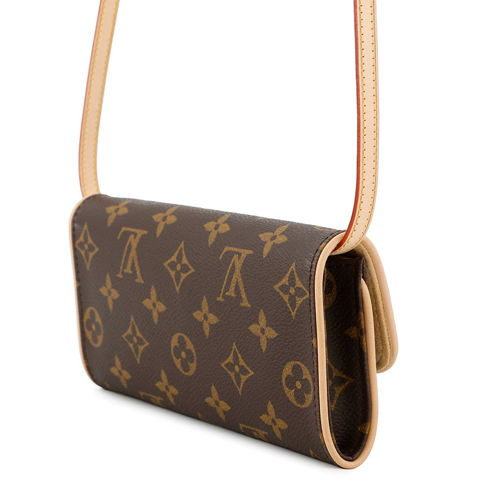 Louis Vuitton Pochette Twin BrownM51854 Monogram Clutch Bag