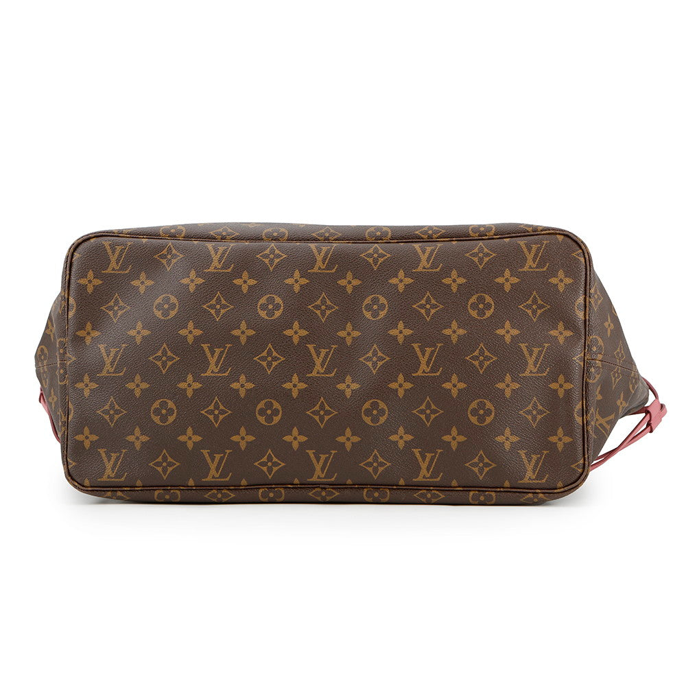 Louis Vuitton Neverfull Rose VeloursM40877 Ikat Flower Monogram Tote Bag