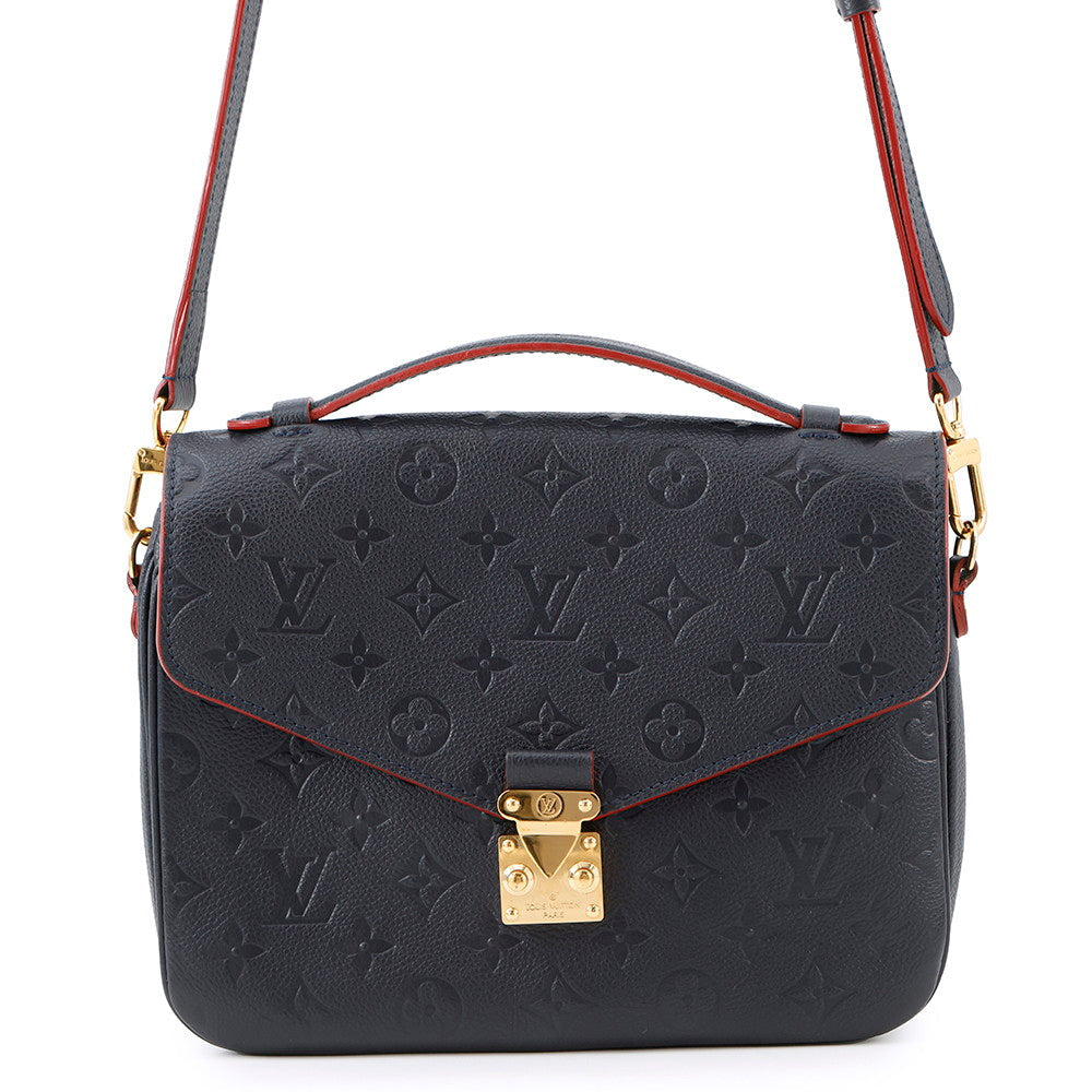 Louis Vuitton Pochette Metis Marine RougeM44071 Monogram Empreinte Leather Clutch Bag