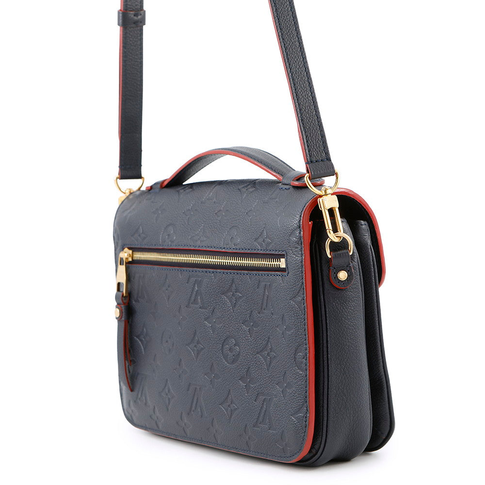 Louis Vuitton Pochette Metis Marine RougeM44071 Monogram Empreinte Leather Clutch Bag