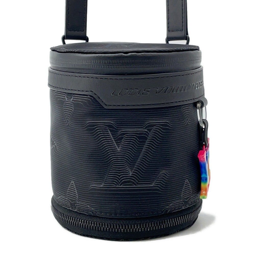Louis Vuitton II Expandable Polochon NoirM45604 Leather Nylon Handbag