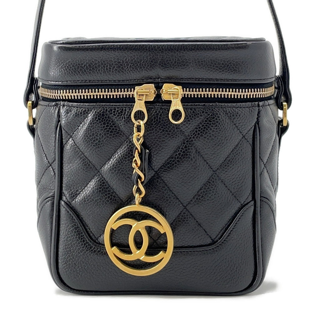 Chanel Matelasse vanity Caviar Black Leather Handbag