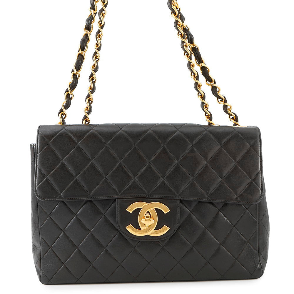 Chanel Single Flap Matelasse BlackA04412 Lambskin Shoulder Bag