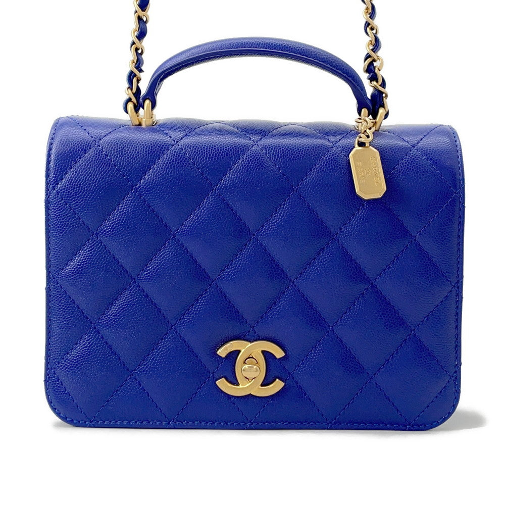 Chanel Matelasse 2WAYBag BlueAS4286 Caviar Leather Handbag