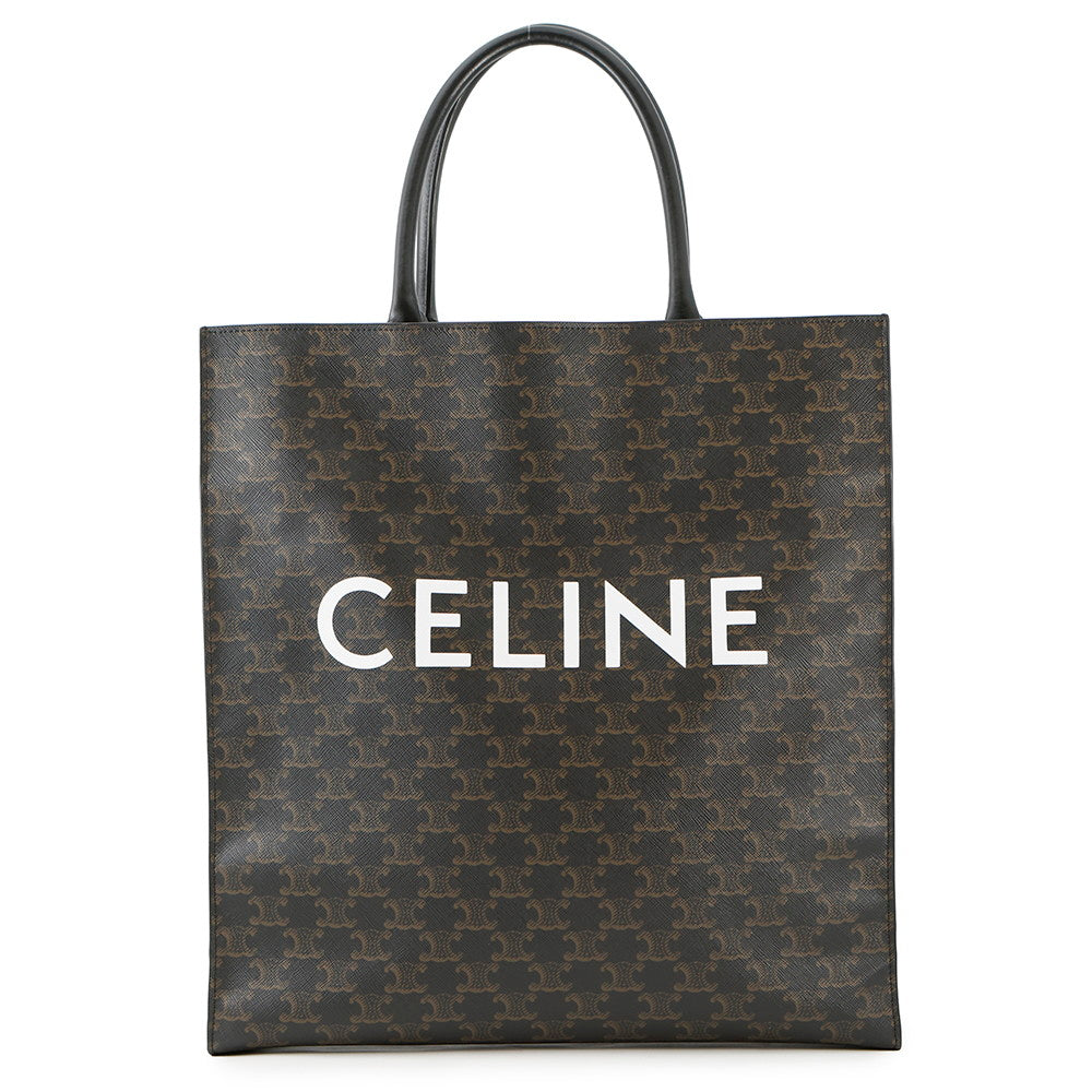 Triomphe Vertical Cabas Tote Pvc Size Handbag Leather Black Tote Bag