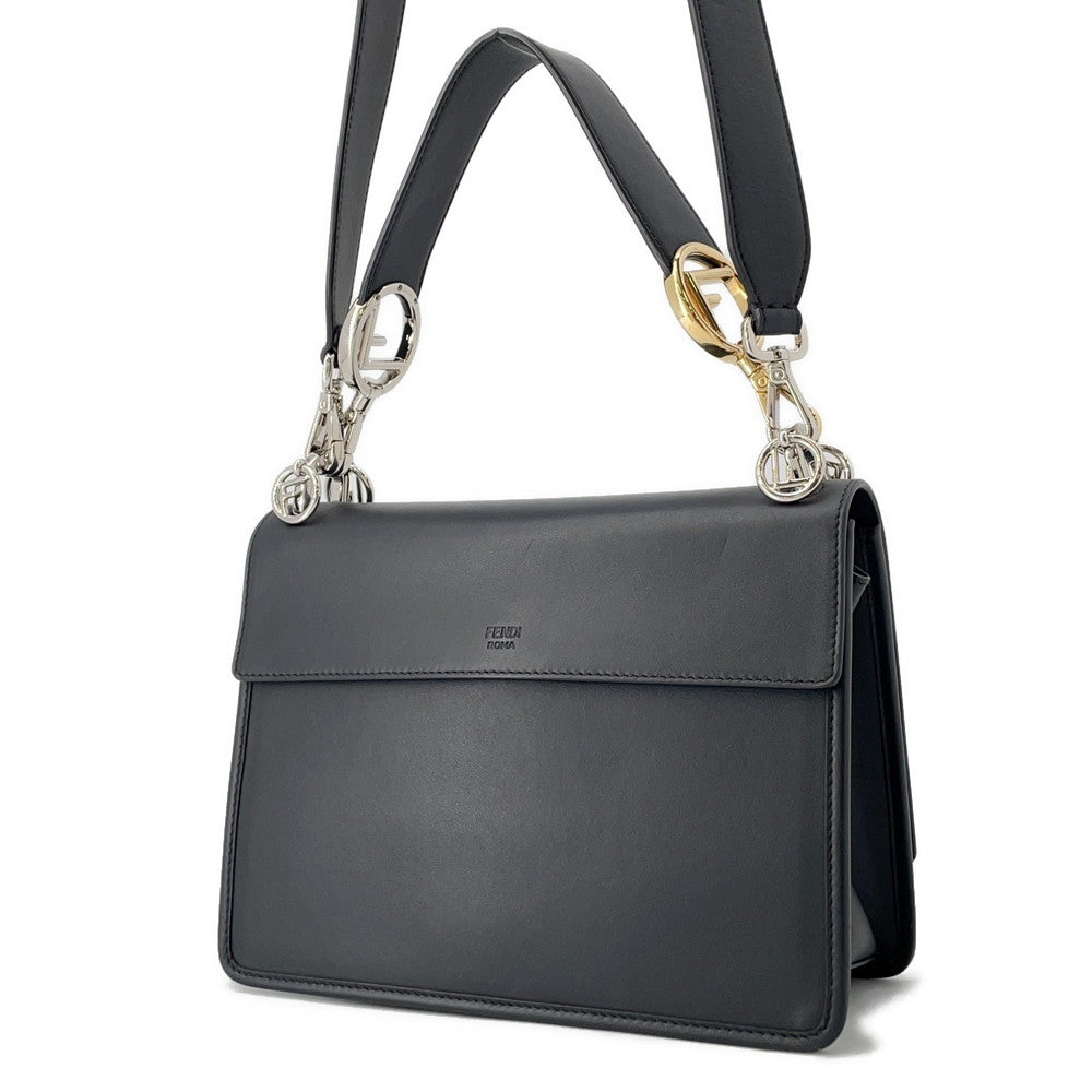 Fendi Zucca Canayev Handbag Brown8Bt284 Velvet Leather Black Travel Bag
