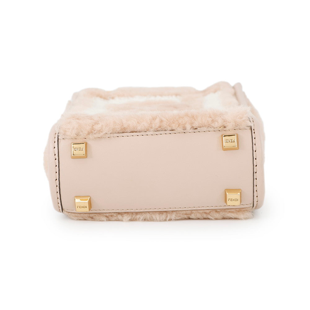 Fendi Sunshine Shopper Pink8Bs051 Mouton Handbag Leather Travel Bag