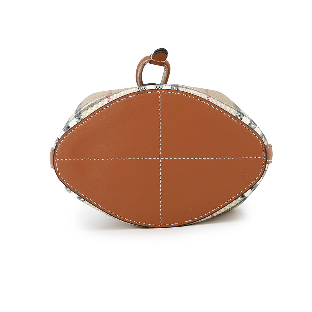 Burberry Checked Bag Archive Briar Brown81004861 Pvc Leather Beige Mini Bucket Bag