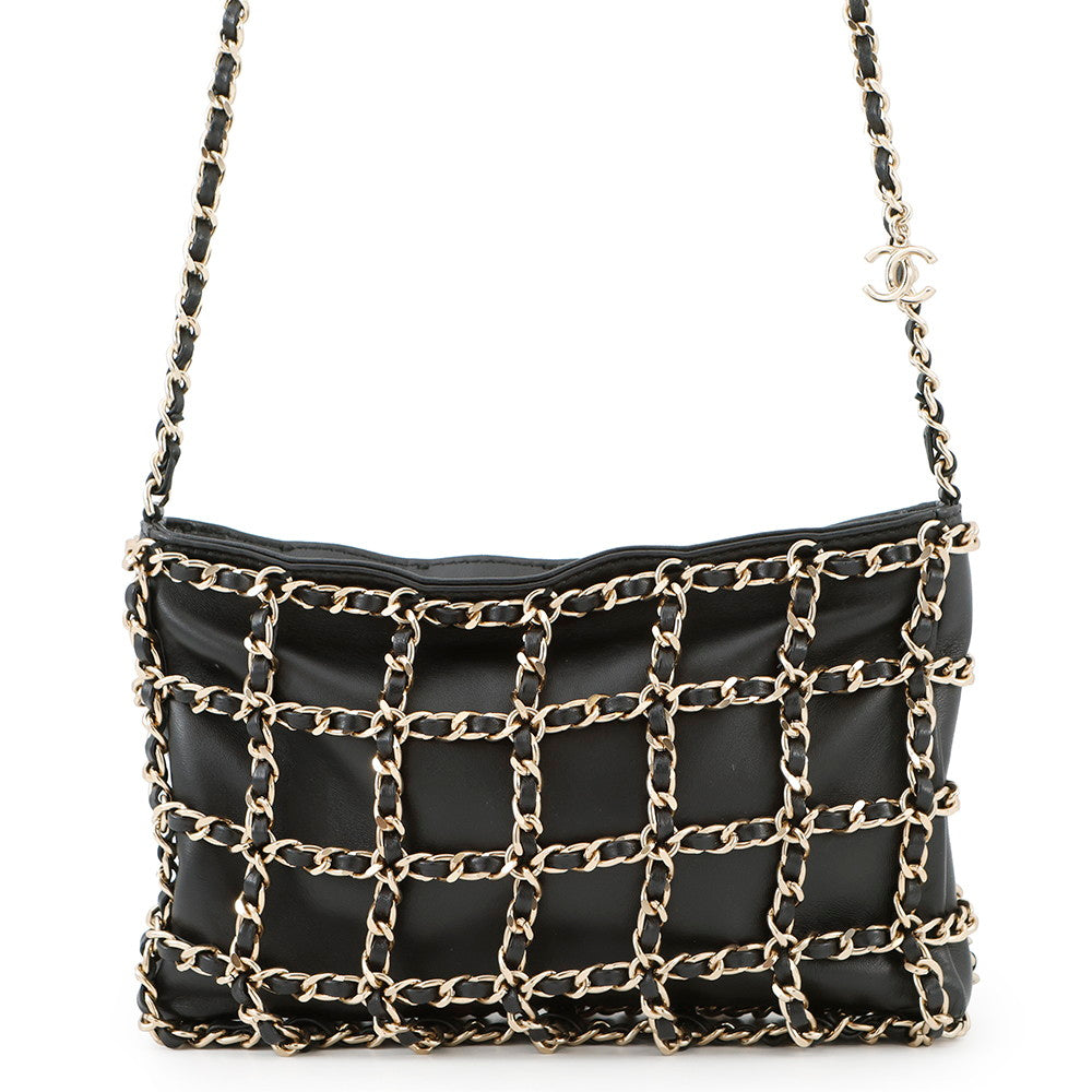 Chanel Cruise Collection 2WAY BlackAS1622 Lambskin Shoulder Bag